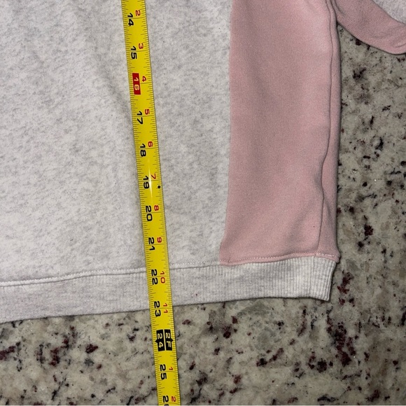 American Eagle Ahh-Mazingly Soft XS Oversized Quarter Zip Pink Gray Coloblock - Picture 6 of 6